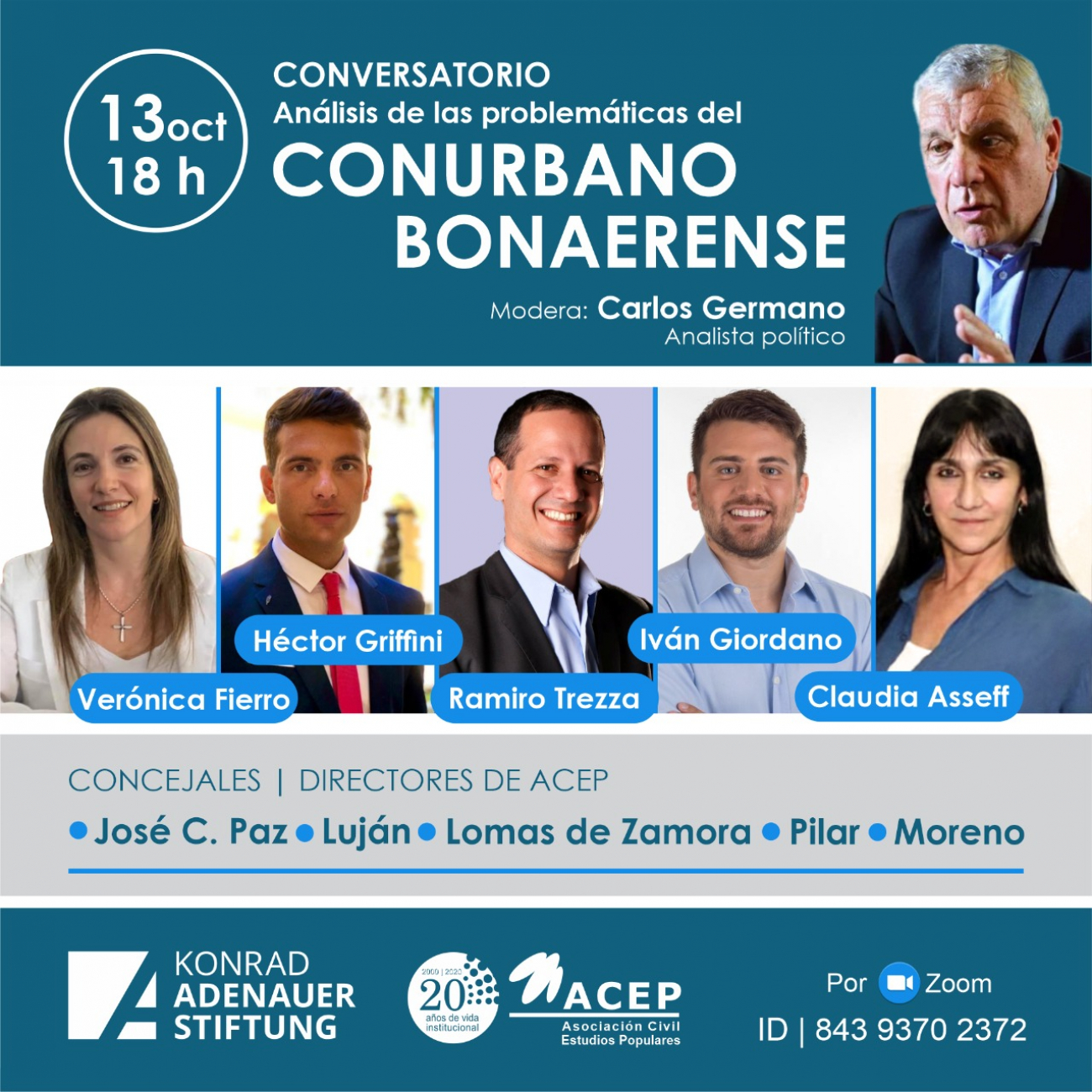 Héctor Griffini expondrá en un panel sobre política bonaerense