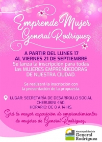 General Rodríguez presenta &quot;Emprende Mujer&quot;