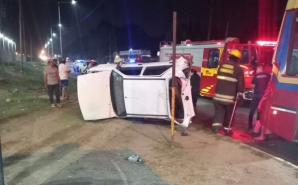 Tres personas hospitalizadas tras un fuerte choque múltiple en la Ruta 7