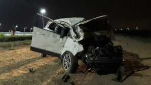 Tres rodriguenses terminaron heridos tras volcar su auto en Luján