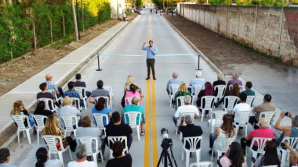 Se inauguraron las obras de repavimentación de la calle Pascual Simone