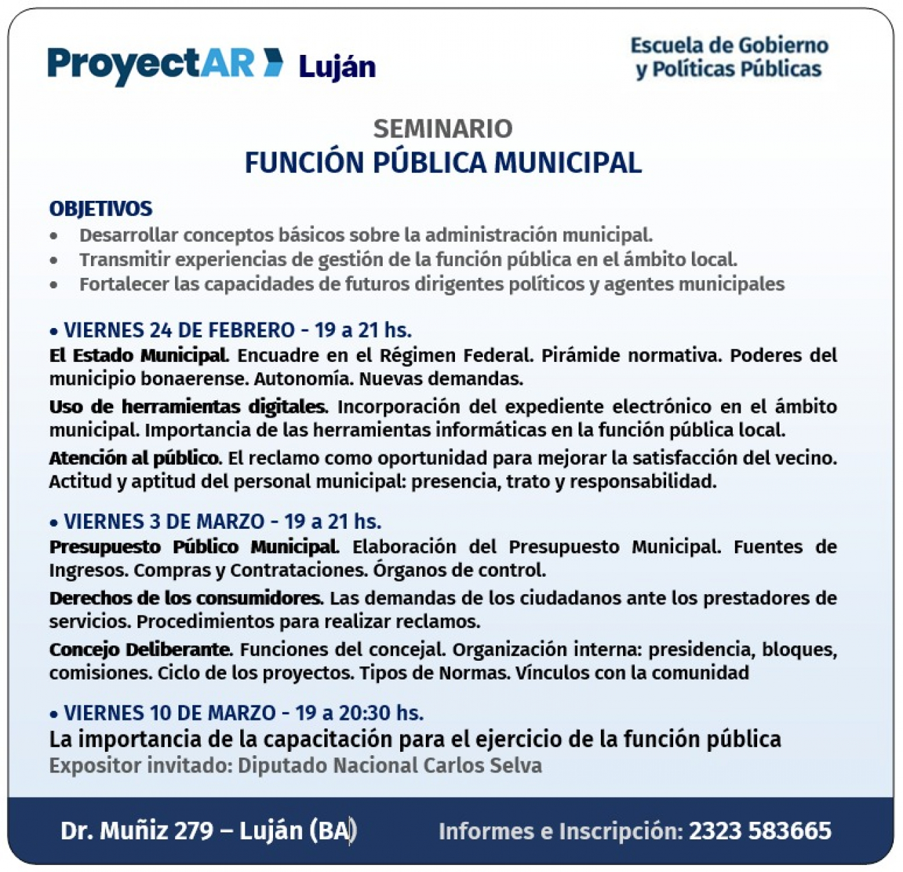 La Escuela de Gobierno y Políticas Públicas lanza un seminario