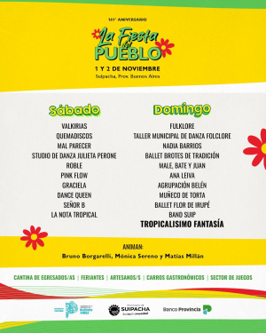 Suipacha: Fiesta del Pueblo 2025, cronograma de actividades