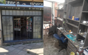 Barretearon la puerta y desvalijaron un local en el centro de General Rodríguez