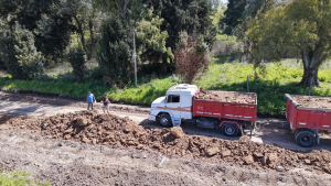 General Rodríguez: Avanza la obra de nuevo pavimento en la calle Medrano para conectar los barrios San Bernardo y Parque La Argentina