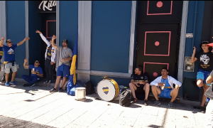 Hinchas de Boca hacen la previa en Luján