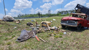 Una familia volcó en la Ruta 28 y tuvo que ser hospitalizada