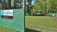 Deportes: comenzó la construcción de dos canchas de básquet en el Parque San Martín