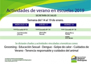 GENERAL RODRÍGUEZ: ACTIVIDAD DE VERANO EN LA ESCUELAS