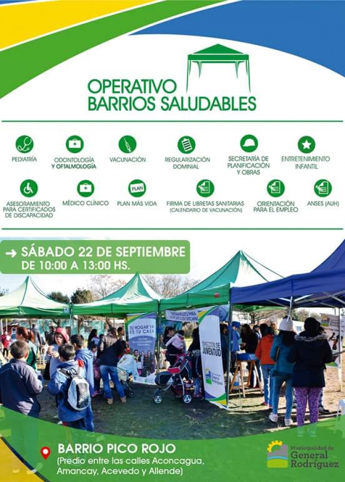 GRAL RODRÍGUEZ: OPERATIVO "BARRIOS SALUDABLES" PICO ROJO