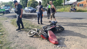 Un motociclista herido tras una colisión con una camioneta en Ruta 7