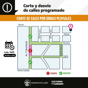 Corte de tránsito por obras pluviales en la nueva Avenida Beschtedt