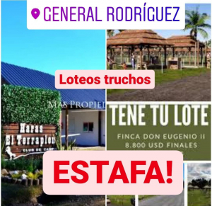 KUBAR DENUNCIÓ LOTEOS TRUCHOS EN GENERAL RODRÍGUEZ
