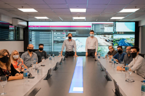 Griffini junto a vecinos de Luján, fueron recibidos por Santilli